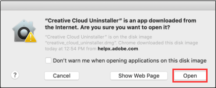 Download and Open Creative Cloud Uninstaller