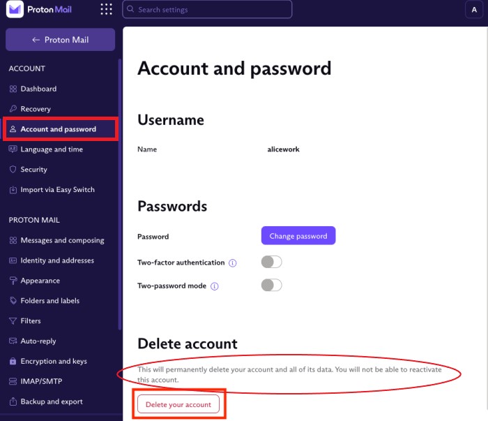How to Delete Proton Account
