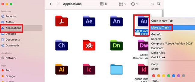 Manually Uninstall Adobe Audition on Mac