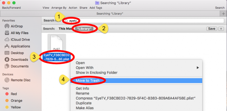 Delete Leftovers to Completely Uninstall EyeTV from Mac