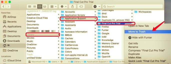 قم بإلغاء تثبيت Final Cut Pro يدويًا على نظام Mac باستخدام ملفات الدعم الخاصة به