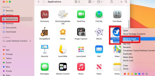 Manually Uninstall Jump Desktop on Mac