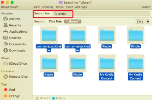 Удалите Kindle с Mac вручную со связанными файлами
