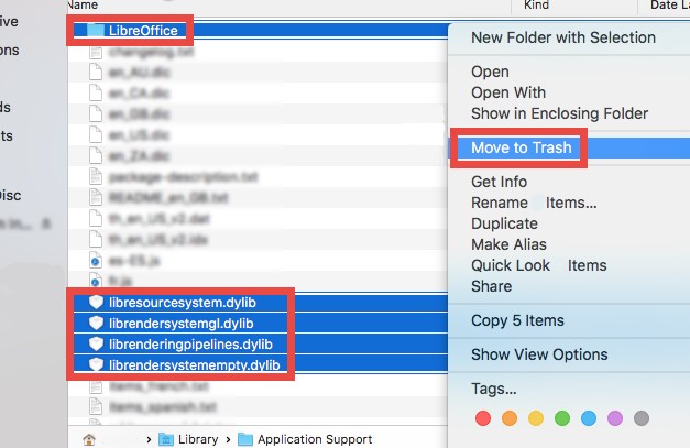 Usuń pliki związane z LibreOffice