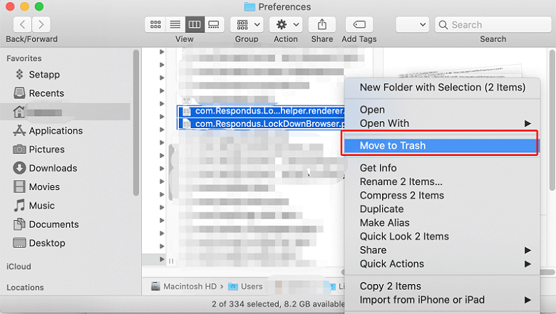 在 Mac 上手动卸载 LockDown 浏览器