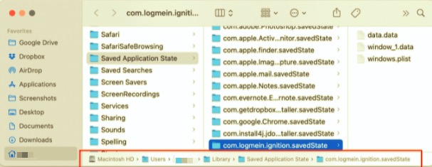 从 Mac 及其关联文件手动删除 LogMeIn