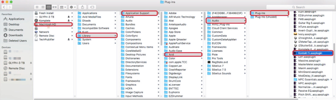 Desinstalar manualmente instrumentos nativos no Mac