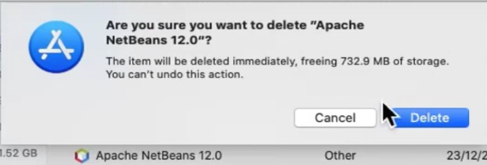 Удаление NetBeans на Mac с панели запуска