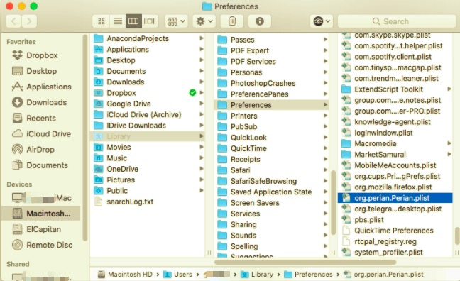 Manually Uninstall Perian on Mac with Its Sevice Files