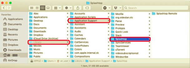 قم بإلغاء تثبيت Splashtop على نظام Mac باستخدام جميع ملفات الدعم