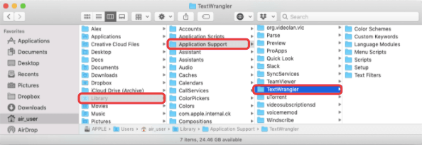 从 Mac 及其支持文件手动卸载 TextWrangler