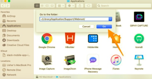 Ręcznie usuń pozostałości Webroot na komputerze Mac