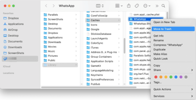 Manually Delete WhatsApp's Service Files