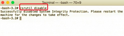 在 Mac 上卸载默认应用程序之前禁用 SIP