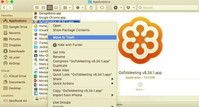 Remover GoToMeeting do Mac