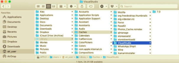 在 Mac 上卸载 Visual Studio