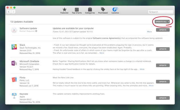 Update All Applications on El Capitan to Fix