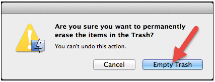 Empty Trash to Uninstall Transmit