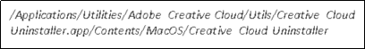Folder For Executable File Location For Adobe CC Uninstallation