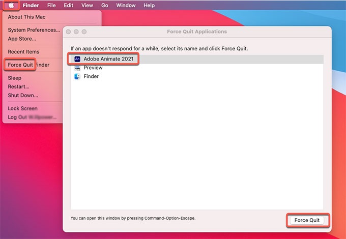 Quit and Uninstall Adobe Animate on Mac