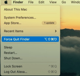 Mac 上的强制退出 Finder