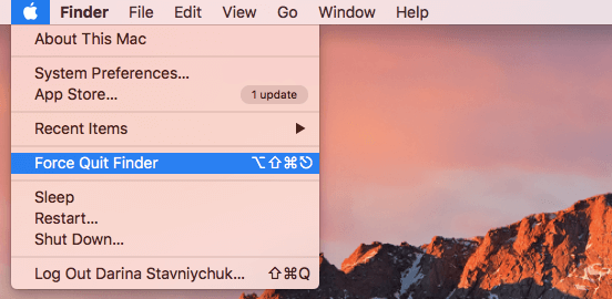Force Quit Mac From The Apple Menu