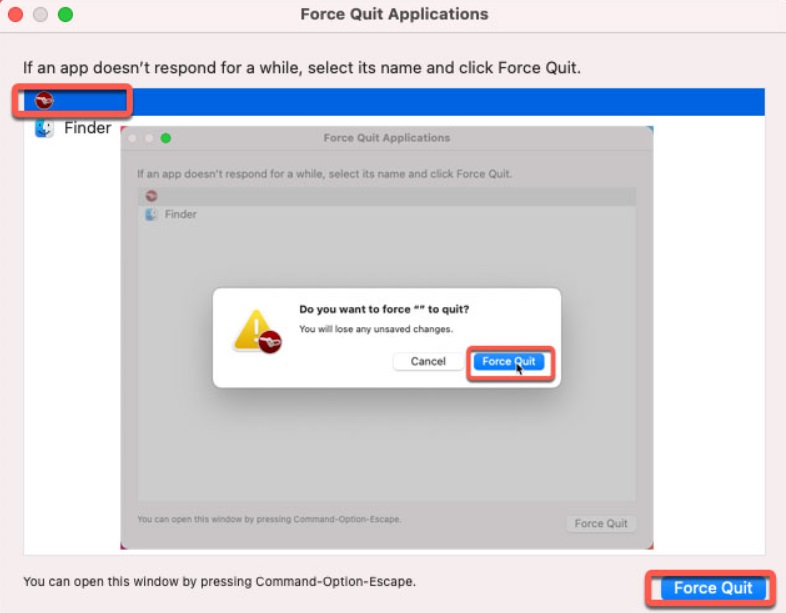 Force Quit and Uninstall Integrity on Mac
