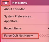 Force Quit Net Nanny na Macu