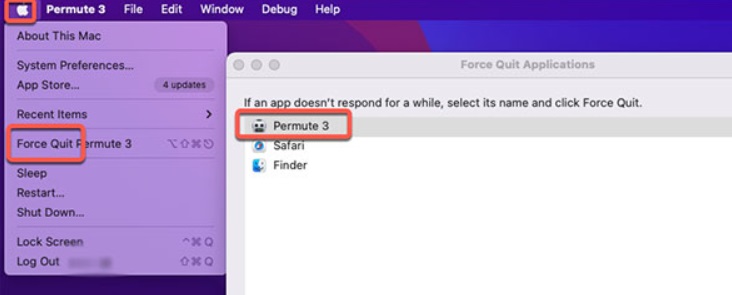 Force Quit and Uninstall Permute on Mac Manually
