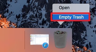 Uninstall Handbrake on Mac by Emptying the Trash
