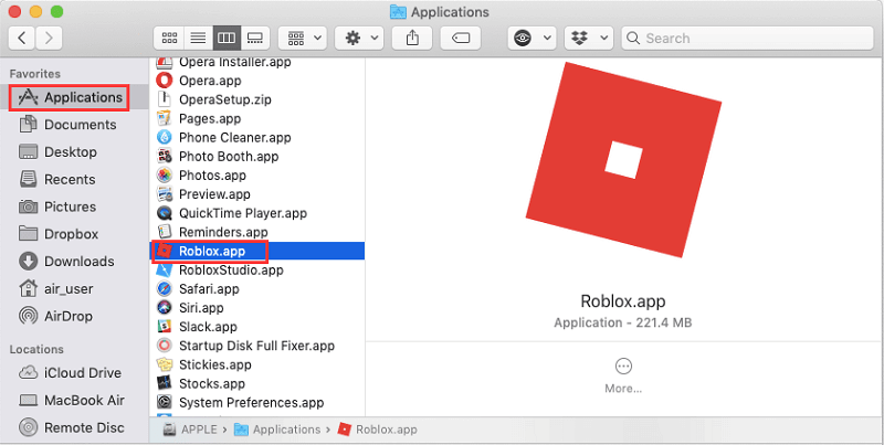 Cómo desinstalar Roblox en Mac