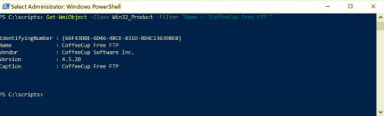 Localize o software para desinstalar com PowerShell