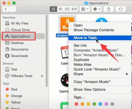 Manually Uninstall Amazon Music on Mac