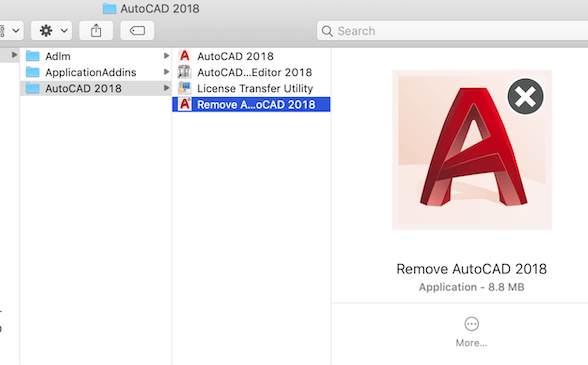 Mac에서 수동으로 AutoCAD 제거