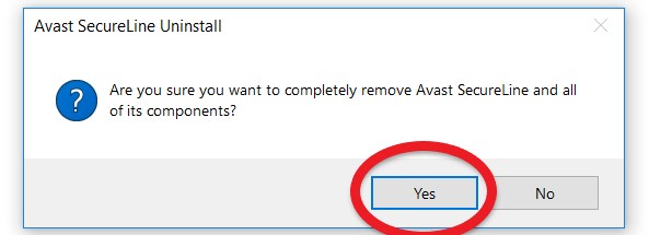 Удаление Avast Secureline VPN на ПК с Windows