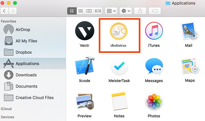 Удаление iAntiVirus на Mac вручную