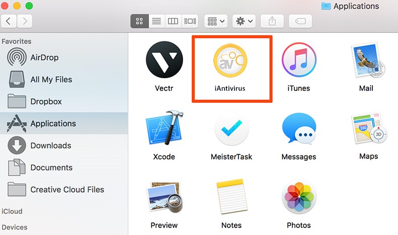 Desinstale o iAntiVirus no Mac manualmente