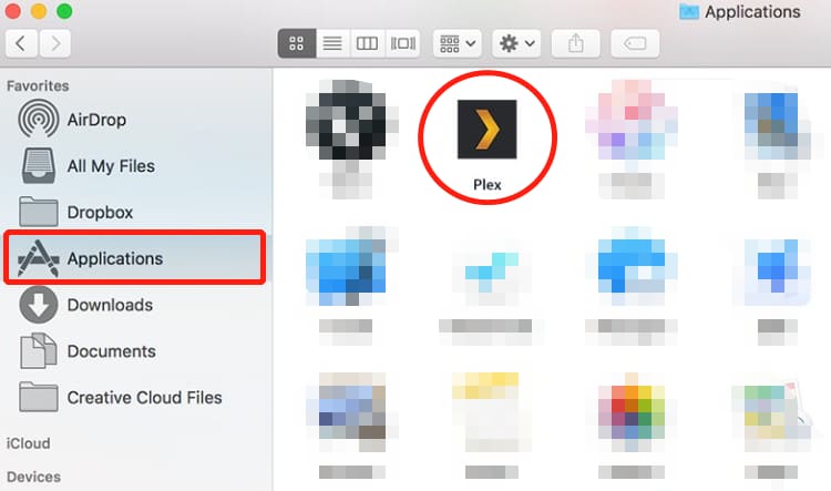 Plex handmatig verwijderen op Mac