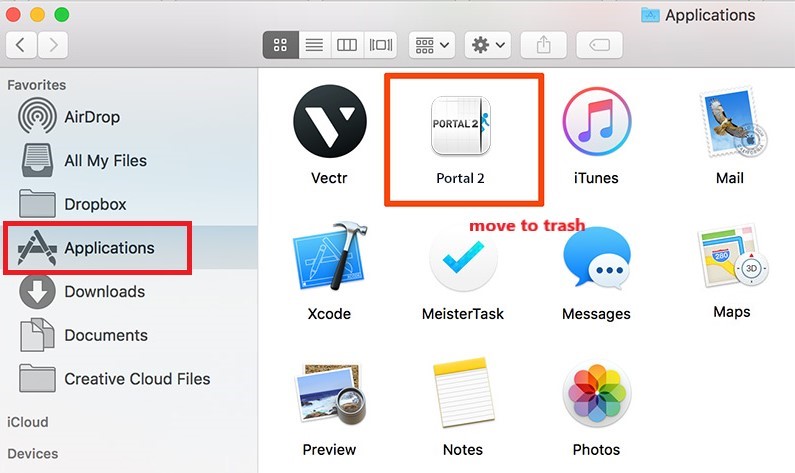 Uninstall Portal 2 on Mac Manually