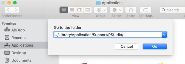 Удаление RStudio вручную на Mac