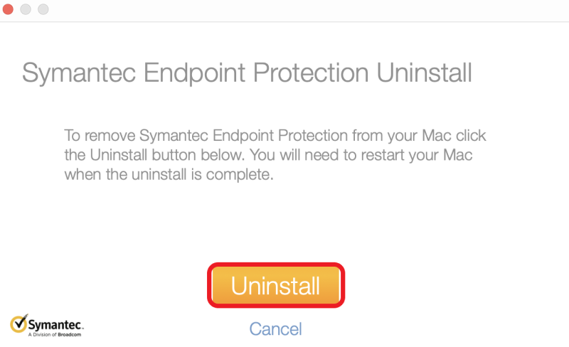 Desinstale manualmente o Symantec no Mac