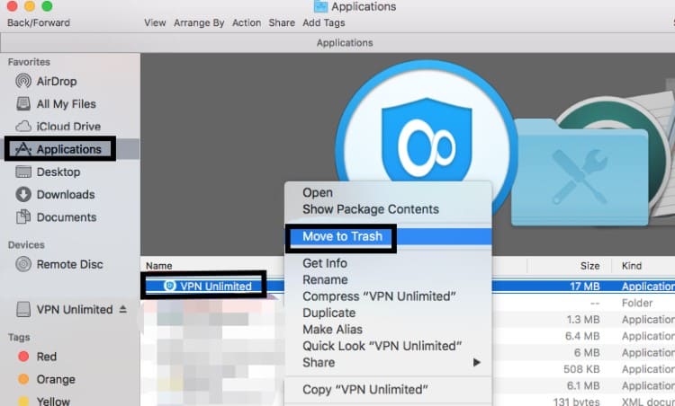 Manually Uninstall VPN Unlimited on Mac