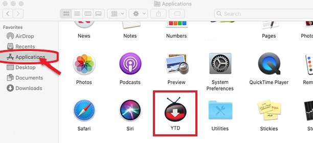 Desinstalar manualmente o YTD no Mac