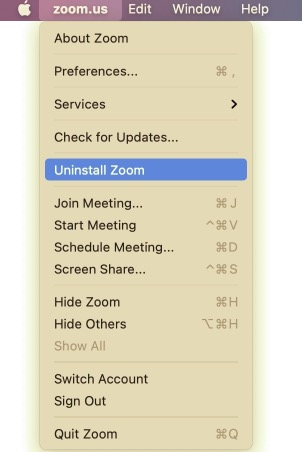 Ręcznie odinstaluj Zoom na Macu