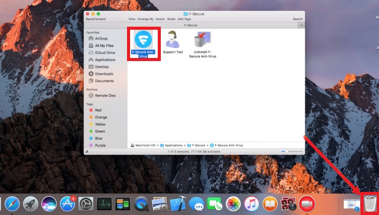 Desinstale o F-Secure no Mac manualmente