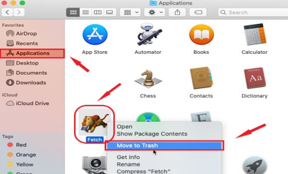 Desinstalar manualmente o Fetch no Mac