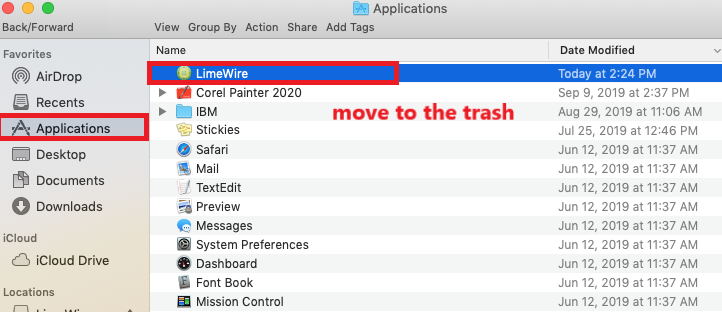 在 Mac 上手动卸载 LimeWire