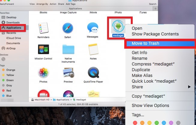 Uninstall Mediaget on Mac Manually