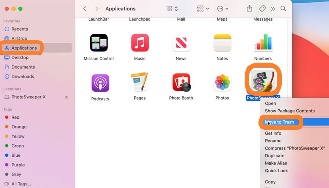 Manually Uninstall PhotoSweeper on Mac