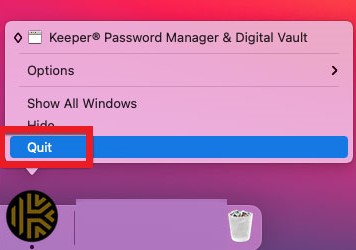 Quit keeper on Mac